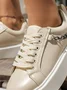 Chaussures Décontractées Femmes Décontracté Plain Toutes Les Saisons Brillant Bout Rond PU PU Caoutchouc à Lacets