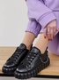 Chaussures Décontractées Femmes Décontracté Plain Toutes Les Saisons Brillant Bout Rond PU PU Caoutchouc à Lacets