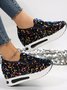Chaussures Décontractées Femmes Décontracté Plain Toutes Les Saisons Brillant Polyester Quotidien Bout Rond Caoutchouc à Enfiler