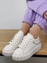 Chaussures Décontractées Femmes Décontracté Plain Toutes Les Saisons Brillant Bout Rond PU PU Caoutchouc à Lacets