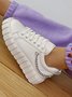 Chaussures Décontractées Femmes Décontracté Plain Toutes Les Saisons Brillant Bout Rond PU PU Caoutchouc à Lacets