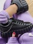 Chaussures Décontractées Femmes Décontracté Plain Toutes Les Saisons Brillant Bout Rond PU PU Caoutchouc à Lacets