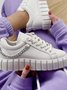 Chaussures Décontractées Femmes Décontracté Plain Toutes Les Saisons Brillant Bout Rond PU PU Caoutchouc à Lacets