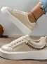 Chaussures Décontractées Femmes Décontracté Plain Toutes Les Saisons Brillant Bout Rond PU PU Caoutchouc à Lacets