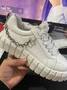 Chaussures Décontractées Femmes Décontracté Plain Toutes Les Saisons Brillant Bout Rond PU PU Caoutchouc à Lacets