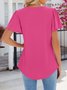 Chemises Femmes Décontracté Plain Été Polyester Col Carré Micro-élasticité Quotidien Ample Manches Courtes