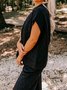 Deux Pièces Ensembles Femmes Décontracté Plain Été Polyester Aucune élasticité Quotidien Ample Top Avec Pantalons Droit