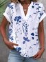 Chemises Femmes Décontracté Floral Été Aucune élasticité Quotidien Ample Manches Courtes à Manches de Raglan Boucle