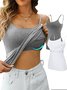 Camisole Femmes Décontracté Plain Été à Bretelles Quotidien Ample Régulier Gallus Droit