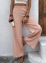 Pantalons Décontracté Plain Printemps / Automne Polyester Micro-élasticité Quotidien Cordon de Serrage Long Droit pour Femmes