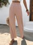 Pantalons Décontracté Plain Printemps / Automne Polyester Micro-élasticité Quotidien Cordon de Serrage Long Droit pour Femmes