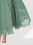 Femmes Plain Vert Col V Confortable Dentelle Robe Maxi Élégant