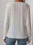 Chemises Décontracté Plain Printemps / Automne Polyester Ample Manches Longues Col Rond Régulier S-Ligne pour Femmes