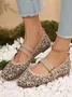 Chaussures à Tige Basse Décontracté Abstrait Toutes Les Saisons Quotidien Bout Carré Tissu de Maille Tissu Caoutchouc à Enfiler pour Femmes