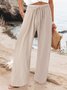Pantalons Décontracté Plain Printemps / Automne Polyester Naturel Aucune élasticité Quotidien Ample Droit pour Femmes