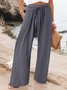 Pantalons Décontracté Plain Printemps / Automne Polyester Naturel Aucune élasticité Quotidien Ample Droit pour Femmes