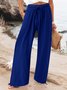 Pantalons Décontracté Plain Printemps / Automne Polyester Naturel Aucune élasticité Quotidien Ample Droit pour Femmes