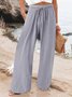 Pantalons Décontracté Plain Printemps / Automne Polyester Naturel Aucune élasticité Quotidien Ample Droit pour Femmes