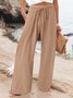 Pantalons Décontracté Plain Printemps / Automne Polyester Naturel Aucune élasticité Quotidien Ample Droit pour Femmes