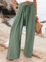 Pantalons Décontracté Plain Printemps / Automne Polyester Naturel Aucune élasticité Quotidien Ample Droit pour Femmes
