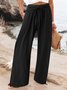 Pantalons Décontracté Plain Printemps / Automne Polyester Naturel Aucune élasticité Quotidien Ample Droit pour Femmes