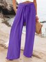 Pantalons Décontracté Plain Printemps / Automne Polyester Naturel Aucune élasticité Quotidien Ample Droit pour Femmes