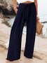 Pantalons Décontracté Plain Printemps / Automne Polyester Naturel Aucune élasticité Quotidien Ample Droit pour Femmes