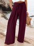 Pantalons Décontracté Plain Printemps / Automne Polyester Naturel Aucune élasticité Quotidien Ample Droit pour Femmes