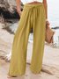Pantalons Décontracté Plain Printemps / Automne Polyester Naturel Aucune élasticité Quotidien Ample Droit pour Femmes