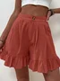 Shorts Décontracté Plain Été Coton Aucune élasticité Quotidien Coupe Régulière Droit Régulier pour Femmes