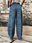 Pantalons Décontracté Ethnique Printemps / Automne Naturel Aucune élasticité Quotidien Ample Pantalons Harem Droit pour Femmes