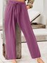 Pantalons Femmes Décontracté Plain Printemps / Automne Taille Haute Aucune élasticité Quotidien Long Droit Régulier