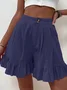 Shorts Décontracté Plain Été Coton Aucune élasticité Quotidien Coupe Régulière Droit Régulier pour Femmes