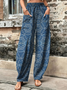 Pantalons Décontracté Ethnique Printemps / Automne Naturel Aucune élasticité Quotidien Ample Pantalons Harem Droit pour Femmes