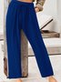 Pantalons Femmes Décontracté Plain Printemps / Automne Taille Haute Aucune élasticité Quotidien Long Droit Régulier