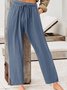 Pantalons Femmes Décontracté Plain Printemps / Automne Taille Haute Aucune élasticité Quotidien Long Droit Régulier
