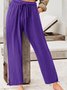 Pantalons Femmes Décontracté Plain Printemps / Automne Taille Haute Aucune élasticité Quotidien Long Droit Régulier