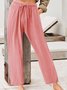 Pantalons Femmes Décontracté Plain Printemps / Automne Taille Haute Aucune élasticité Quotidien Long Droit Régulier