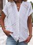Blouses Femmes Décontracté Plain Été Polyester Col V Aucune élasticité Quotidien Ample Régulier
