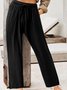 Pantalons Femmes Décontracté Plain Printemps / Automne Taille Haute Aucune élasticité Quotidien Long Droit Régulier