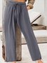 Pantalons Femmes Décontracté Plain Printemps / Automne Taille Haute Aucune élasticité Quotidien Long Droit Régulier