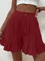 Shorts Décontracté Plain Été Coton Aucune élasticité Quotidien Coupe Régulière Droit Régulier pour Femmes