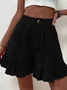 Shorts Décontracté Plain Été Coton Aucune élasticité Quotidien Coupe Régulière Droit Régulier pour Femmes