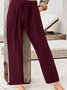 Pantalons Femmes Décontracté Plain Printemps / Automne Taille Haute Aucune élasticité Quotidien Long Droit Régulier