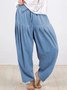 Pantalons Décontracté Plain Printemps / Automne Polyester Taille Haute Quotidien Ample Droit Régulier pour Femmes