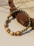 Bracelets Bloc de Couleur Boho Toutes Les Saisons Vacances multicouche Bracelet en Bois en Bois pour Femmes