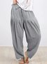 Pantalons Décontracté Plain Printemps / Automne Polyester Taille Haute Quotidien Ample Droit Régulier pour Femmes