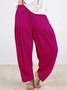 Pantalons Décontracté Plain Printemps / Automne Polyester Taille Haute Quotidien Ample Droit Régulier pour Femmes