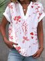 Chemises Femmes Décontracté Floral Été Aucune élasticité Quotidien Ample Manches Courtes à Manches de Raglan Boucle