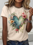 T-shirts Simple Bloc de Couleur Été Polyester Micro-élasticité Quotidien Manches Courtes Régulier Droit pour Femmes